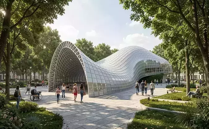 Parametric bridge 3D model