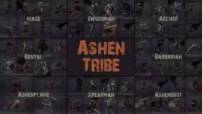 Ashen Tribe 3D Model Collection