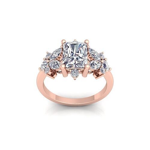 Emerald Diamond Ring 3d Model and Render   3D print model