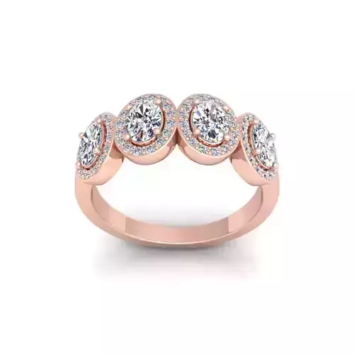 Oval Halo Diamond Ring 3d model and Render 