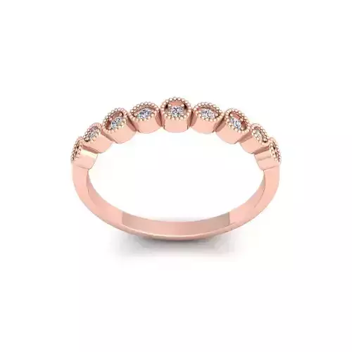 Bazel Band Diamond Ring 3d Model and Render 