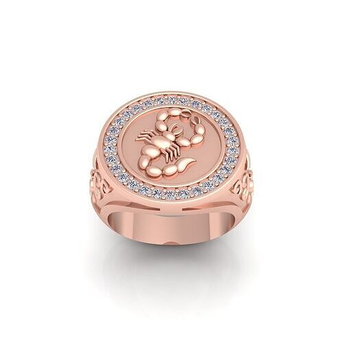 Scorpion Mens Ring 3d Model and Render  3D print model