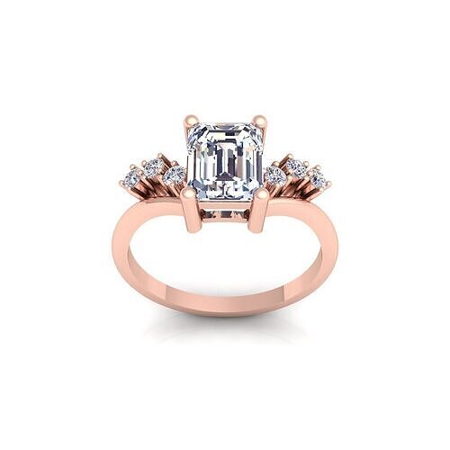Emerald Fancy Diamond Ring 3d Model and Render   3D print model