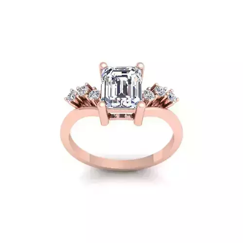 Emerald Fancy Diamond Ring 3d Model and Render  