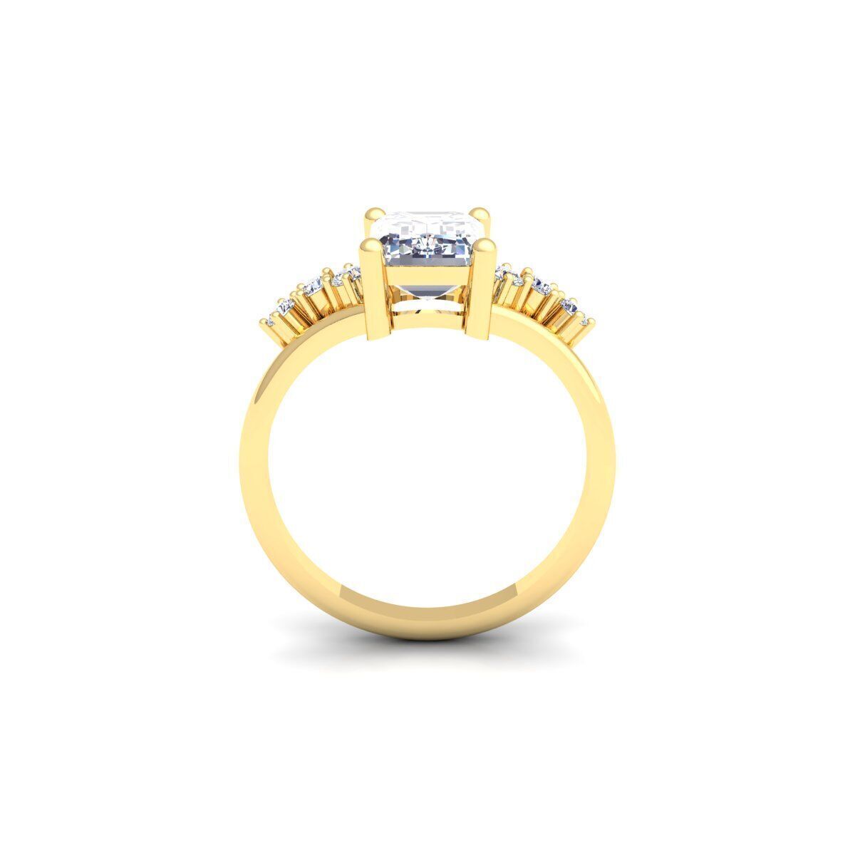 Emerald Fancy Diamond Ring 3d Model and Render 3D print model_3