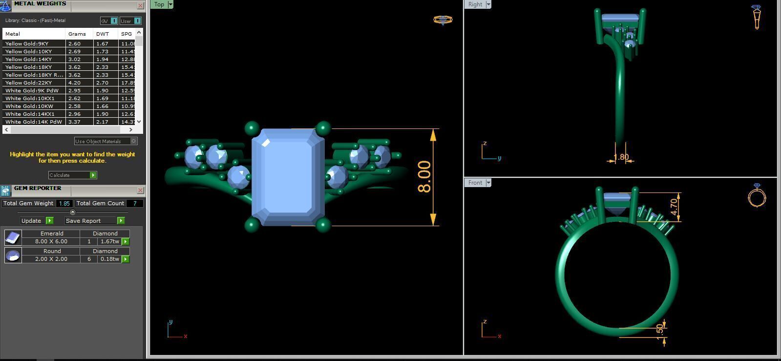 Emerald Fancy Diamond Ring 3d Model and Render 3D print model_12