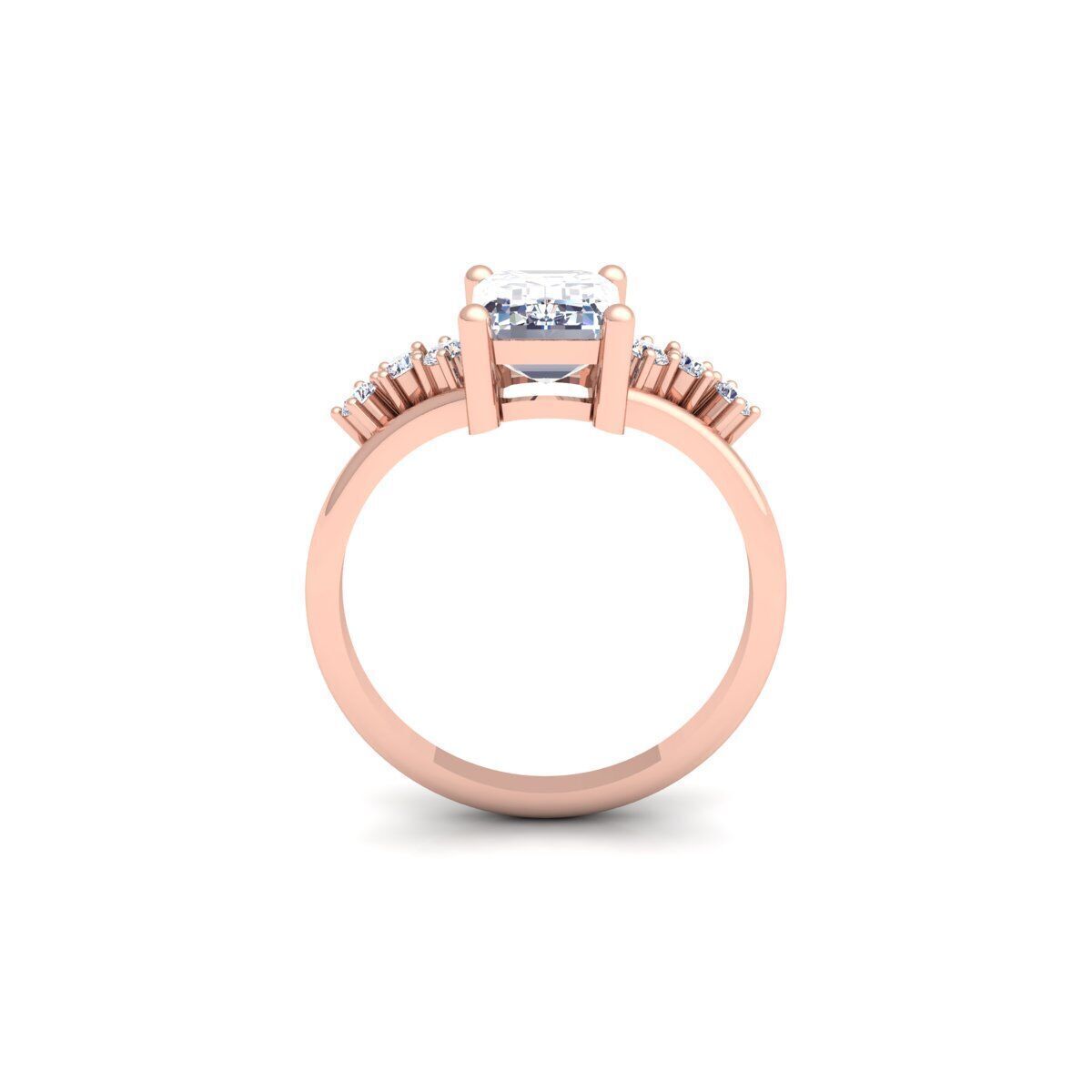 Emerald Fancy Diamond Ring 3d Model and Render 3D print model_4