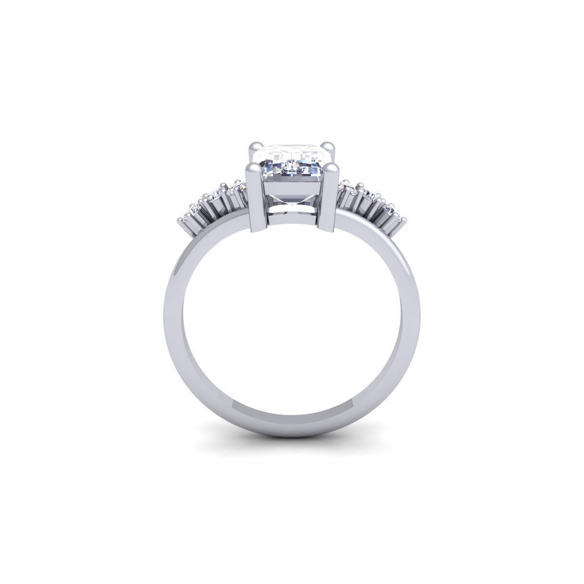 Emerald Fancy Diamond Ring 3d Model and Render 3D print model_5