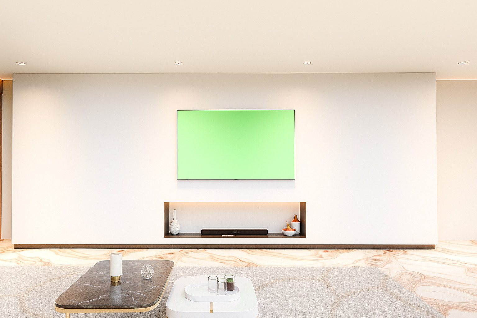 Modern Minimal Living Room 3D model_1