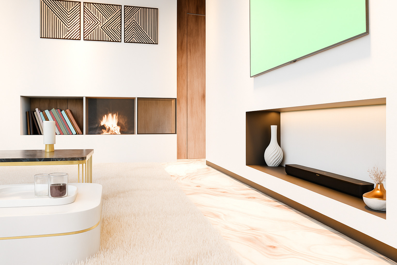 Modern Minimal Living Room 3D model_4