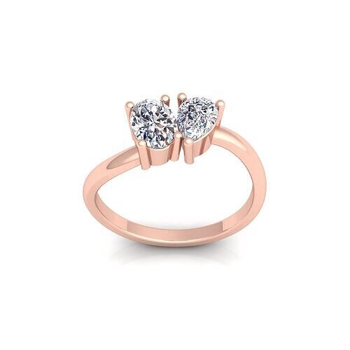 2 Stone Diamond Ring 3d Model and Render 3D print model
