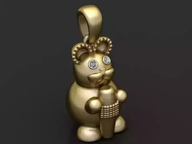  GOLD Teddy bear 3D print model