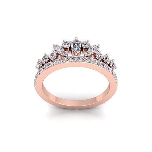 Crown Diamond Ring 3d model and Render  3D print model