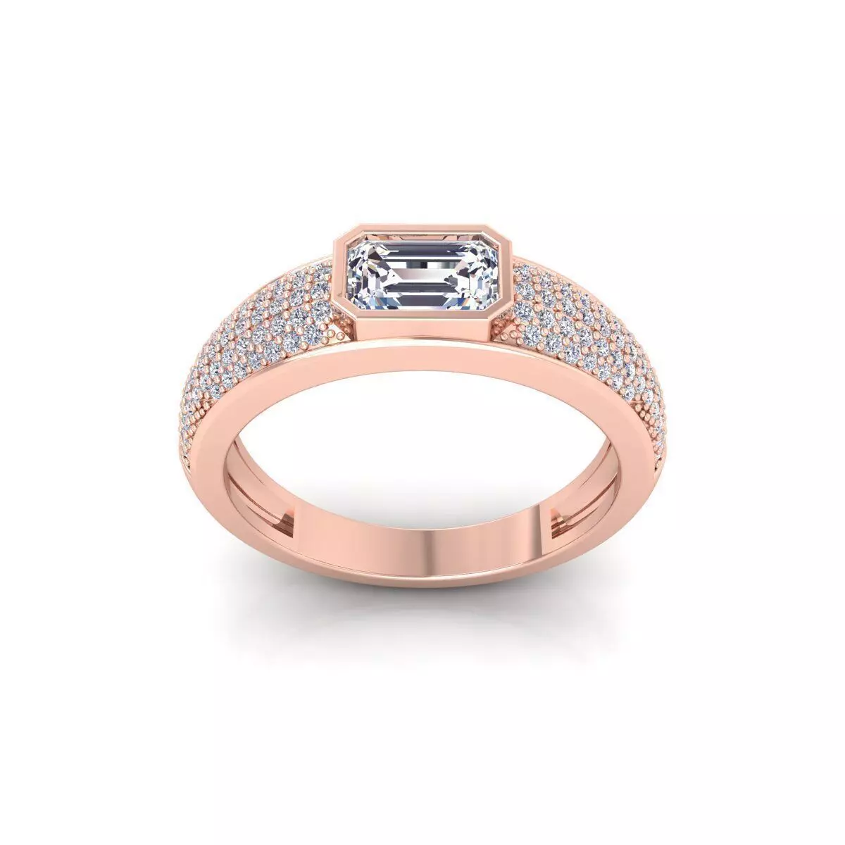 Fancy Emerald Ring 3d model and Render 3D print model