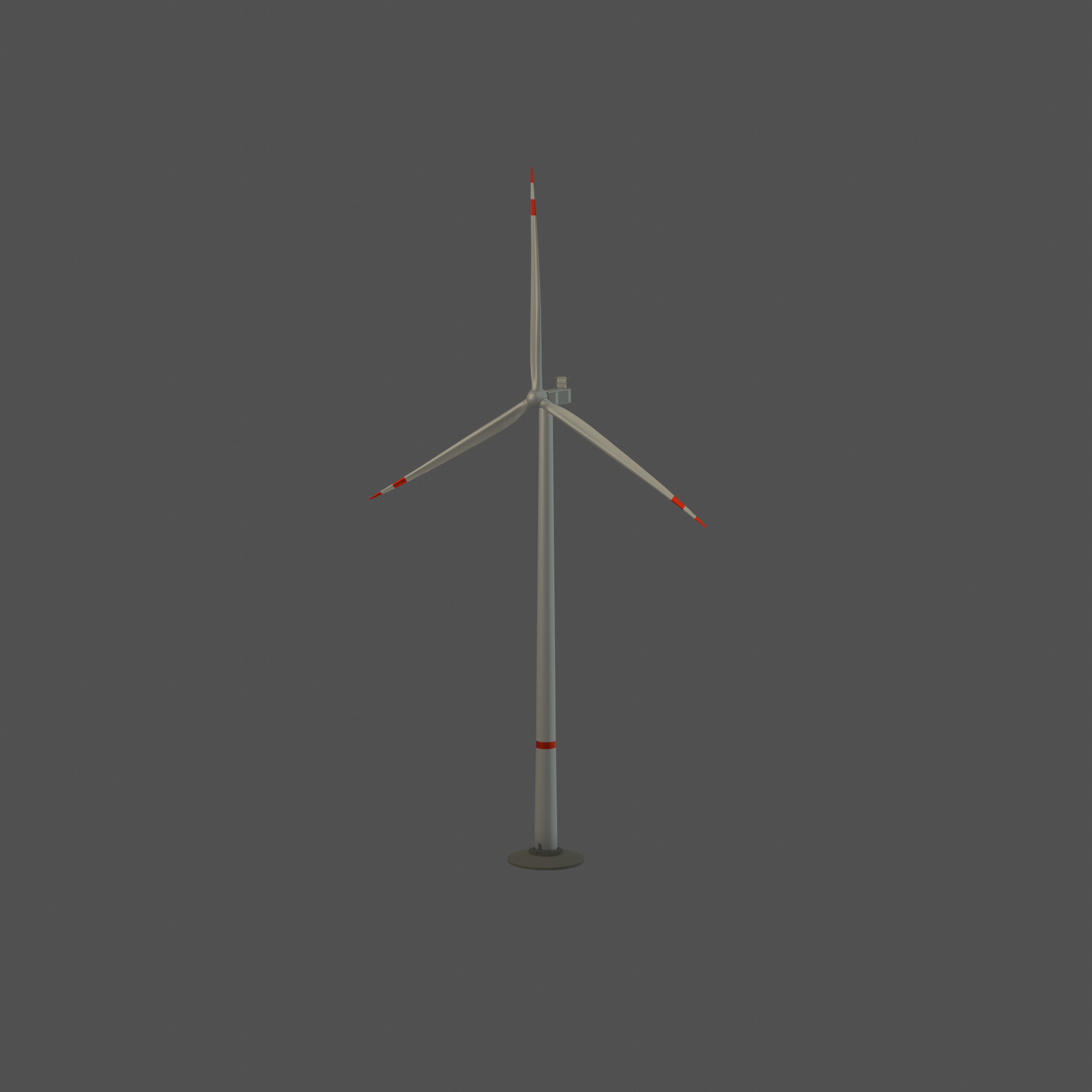 Wind turbine V1 H-175 RD 172 m Animation and Foundation Low-poly 3D model_66