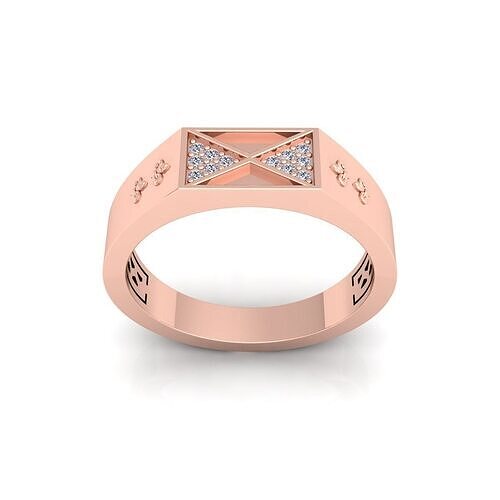 Small Stone Mens Diamond Ring 3d Model and Render 3D print model
