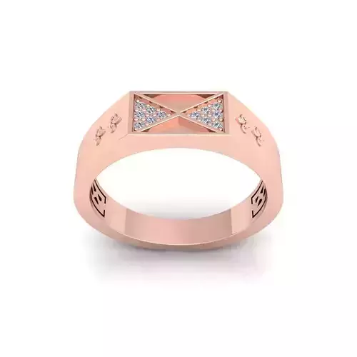 Small Stone Mens Diamond Ring 3d Model and Render