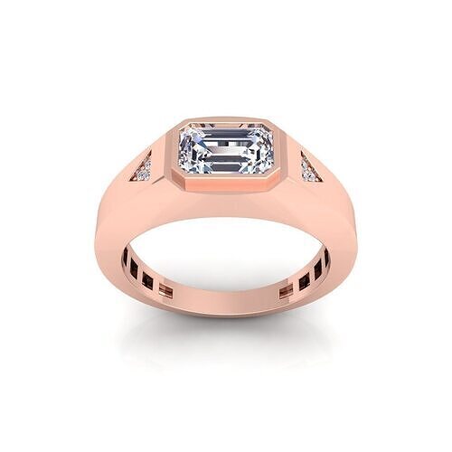 Emerald Mens Ring 3d Model and Render   3D print model