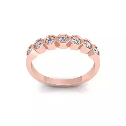 Round Bazel Diamond Ring 3d Model and Render 