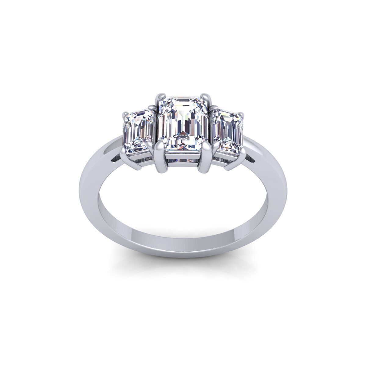 3 Stone Diamond Ring 3d Model and Render 3D print model_2
