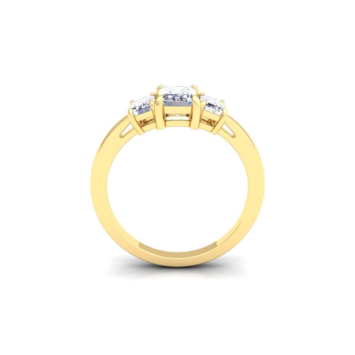 3 Stone Diamond Ring 3d Model and Render 3D print model_3