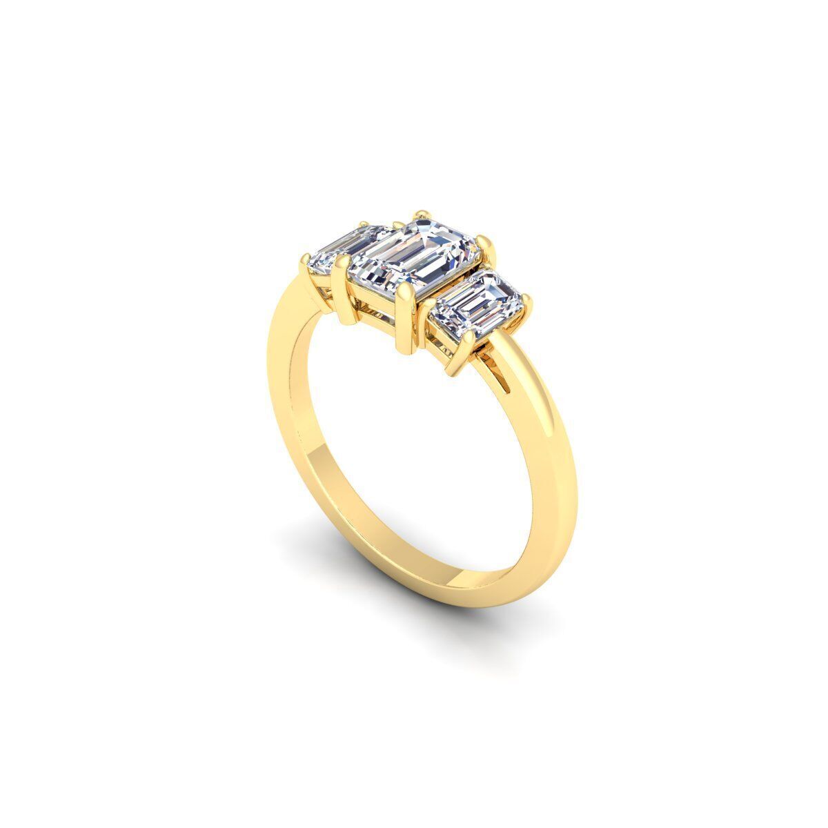 3 Stone Diamond Ring 3d Model and Render 3D print model_9