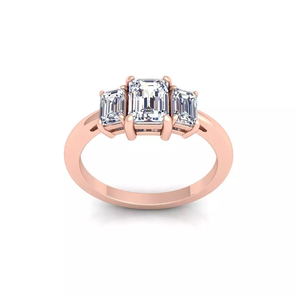 3 Stone Diamond Ring 3d Model and Render 3D print model_0