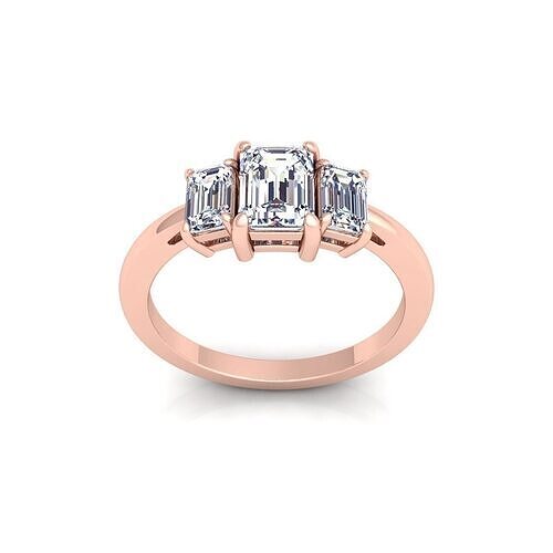 3 Stone Diamond Ring 3d Model and Render  3D print model