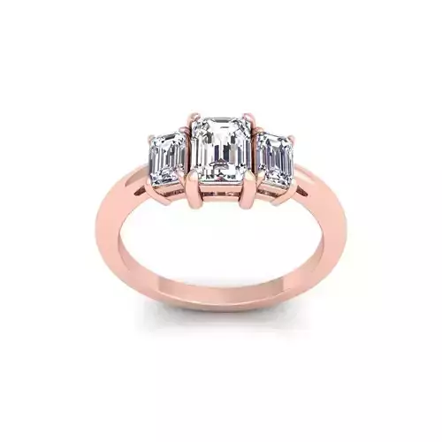 3 Stone Diamond Ring 3d Model and Render 
