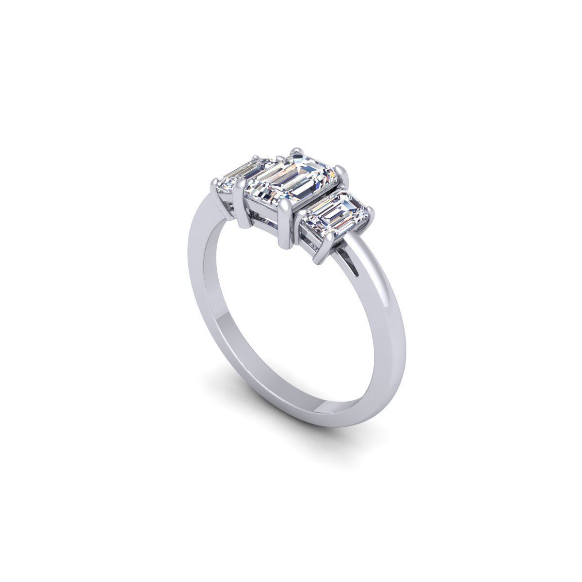 3 Stone Diamond Ring 3d Model and Render 3D print model_11