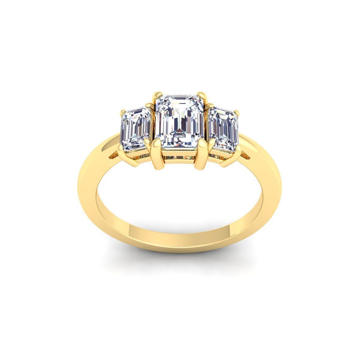 3 Stone Diamond Ring 3d Model and Render 3D print model_1