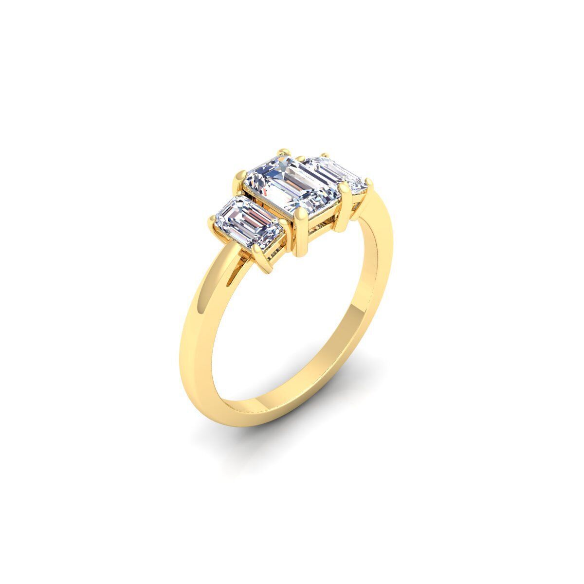 3 Stone Diamond Ring 3d Model and Render 3D print model_6