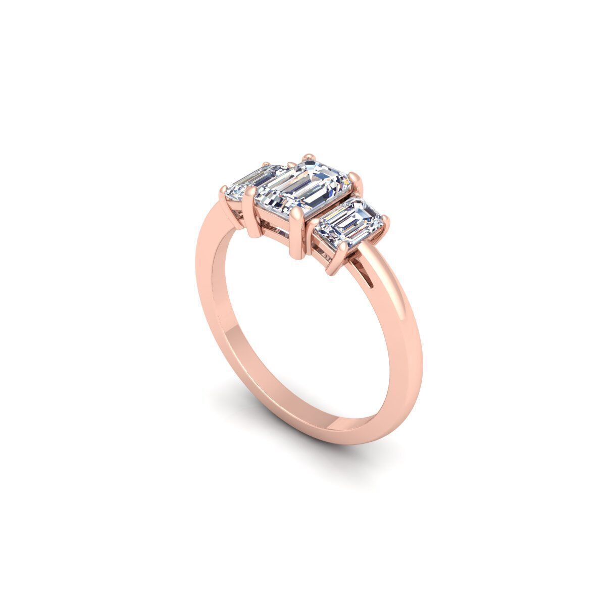 3 Stone Diamond Ring 3d Model and Render 3D print model_10