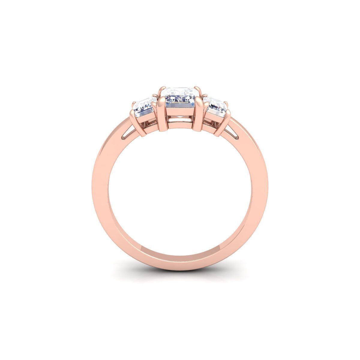 3 Stone Diamond Ring 3d Model and Render 3D print model_4