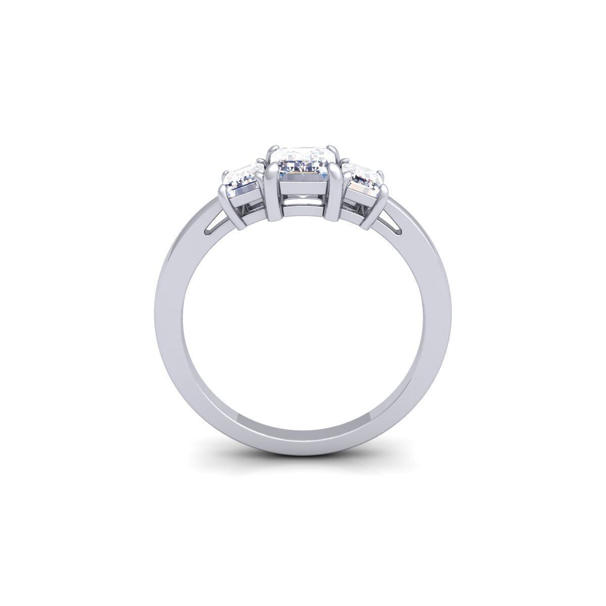 3 Stone Diamond Ring 3d Model and Render 3D print model_5
