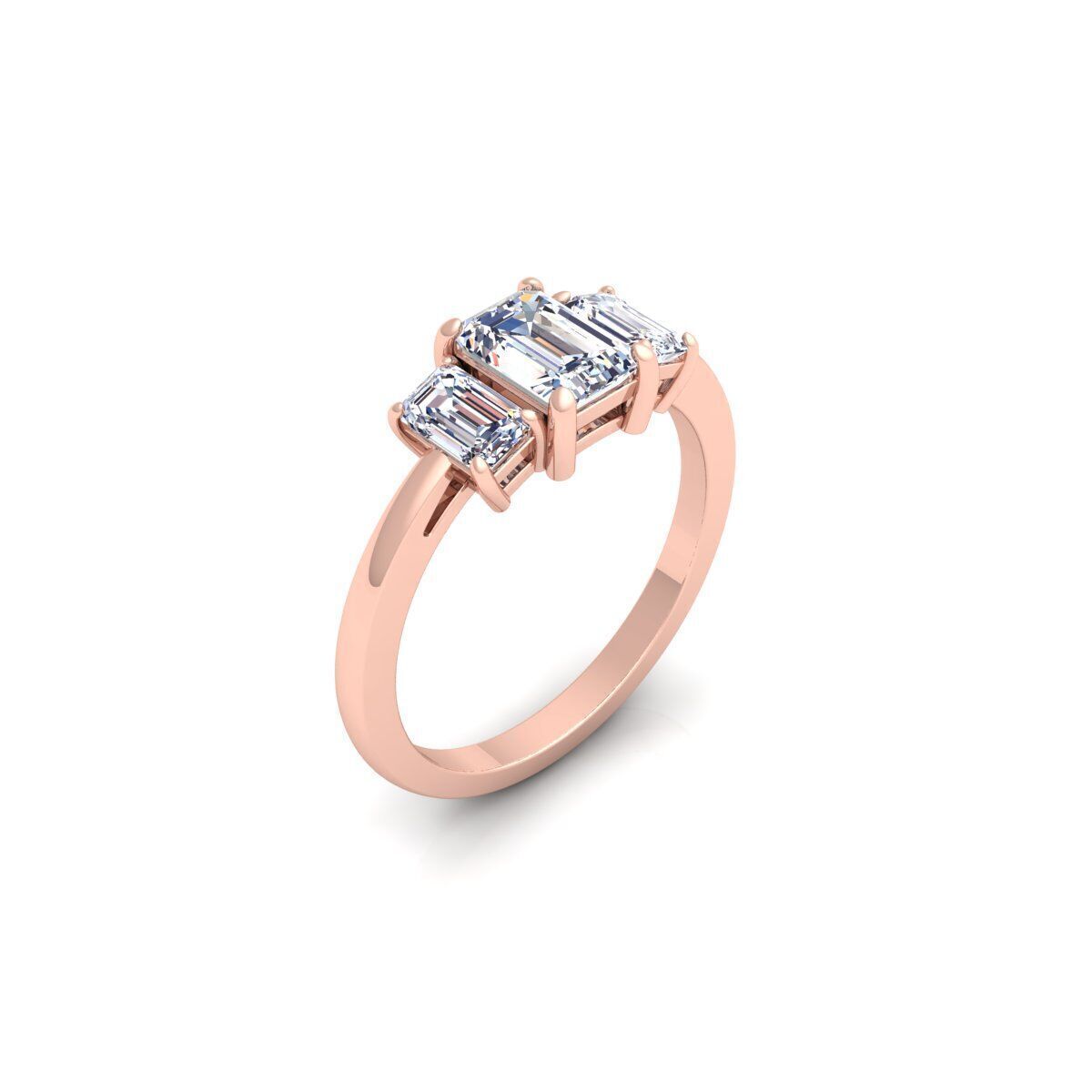 3 Stone Diamond Ring 3d Model and Render 3D print model_7