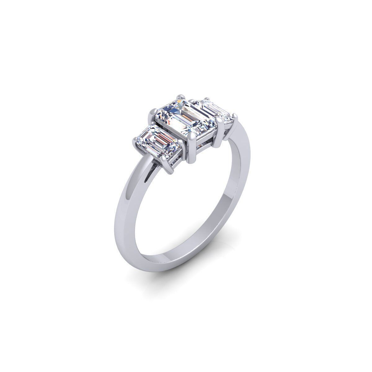 3 Stone Diamond Ring 3d Model and Render 3D print model_8