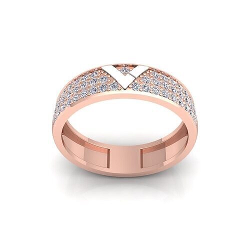 Band Diamond Ring 3d Model and Render  3D print model
