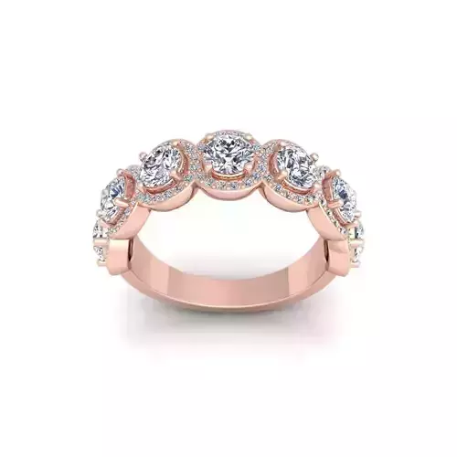 Round Halo Diamond Ring 3d Model and Render 