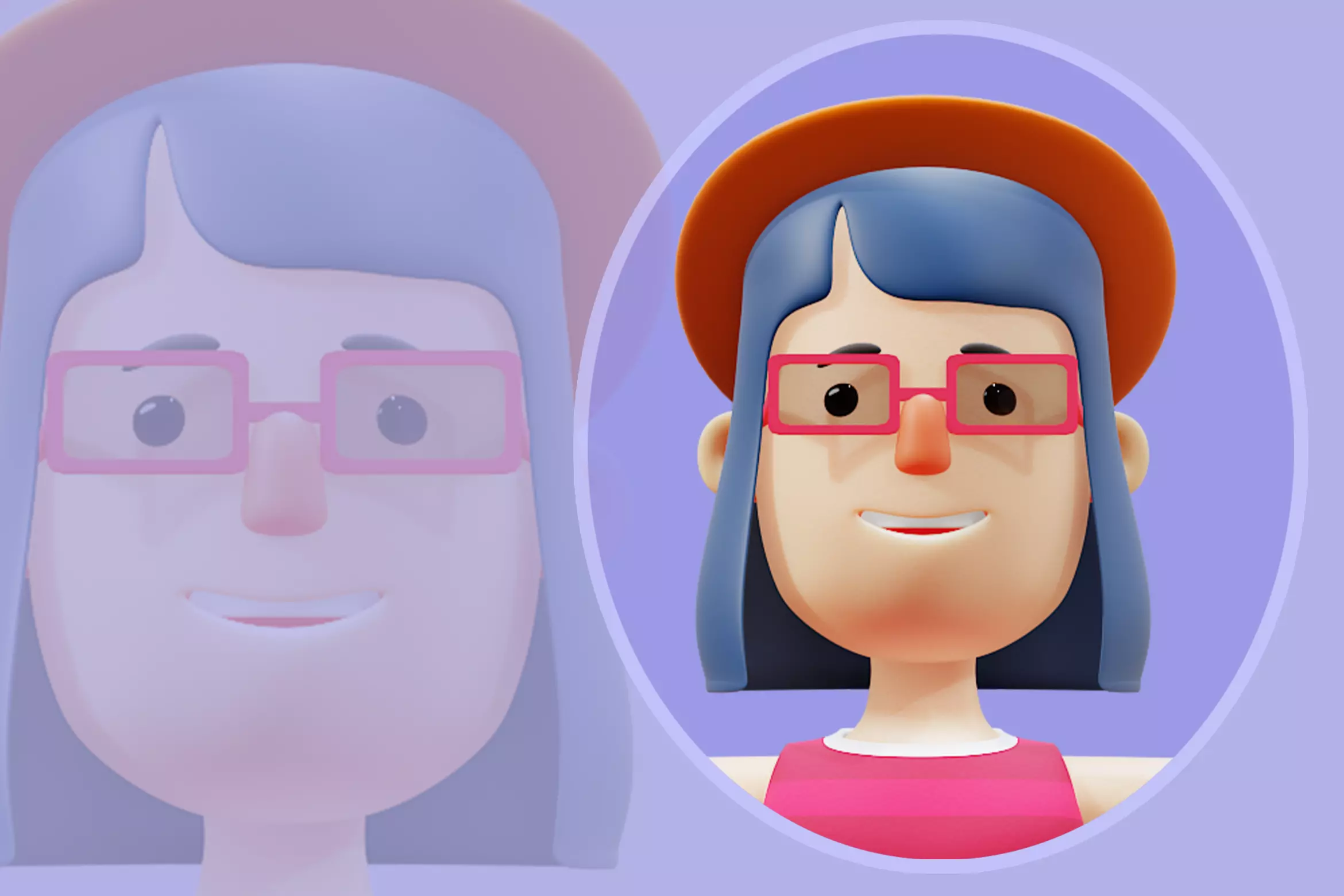 Stylized 3D Cute Lady Character - Female in Casual Outfit 3D model_0