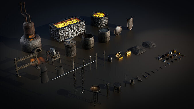 Blacksmith Asset Pack Low-poly 3D model