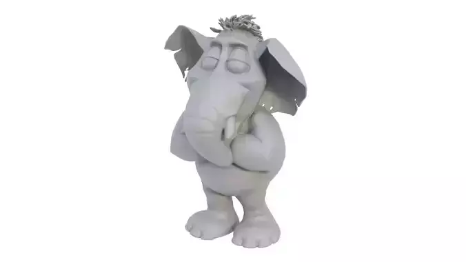 Cartoon elephant figurine 3D model