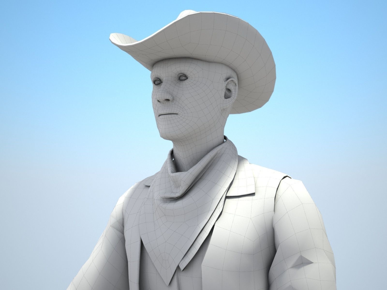 Cowboy on the Horse 3D model_10
