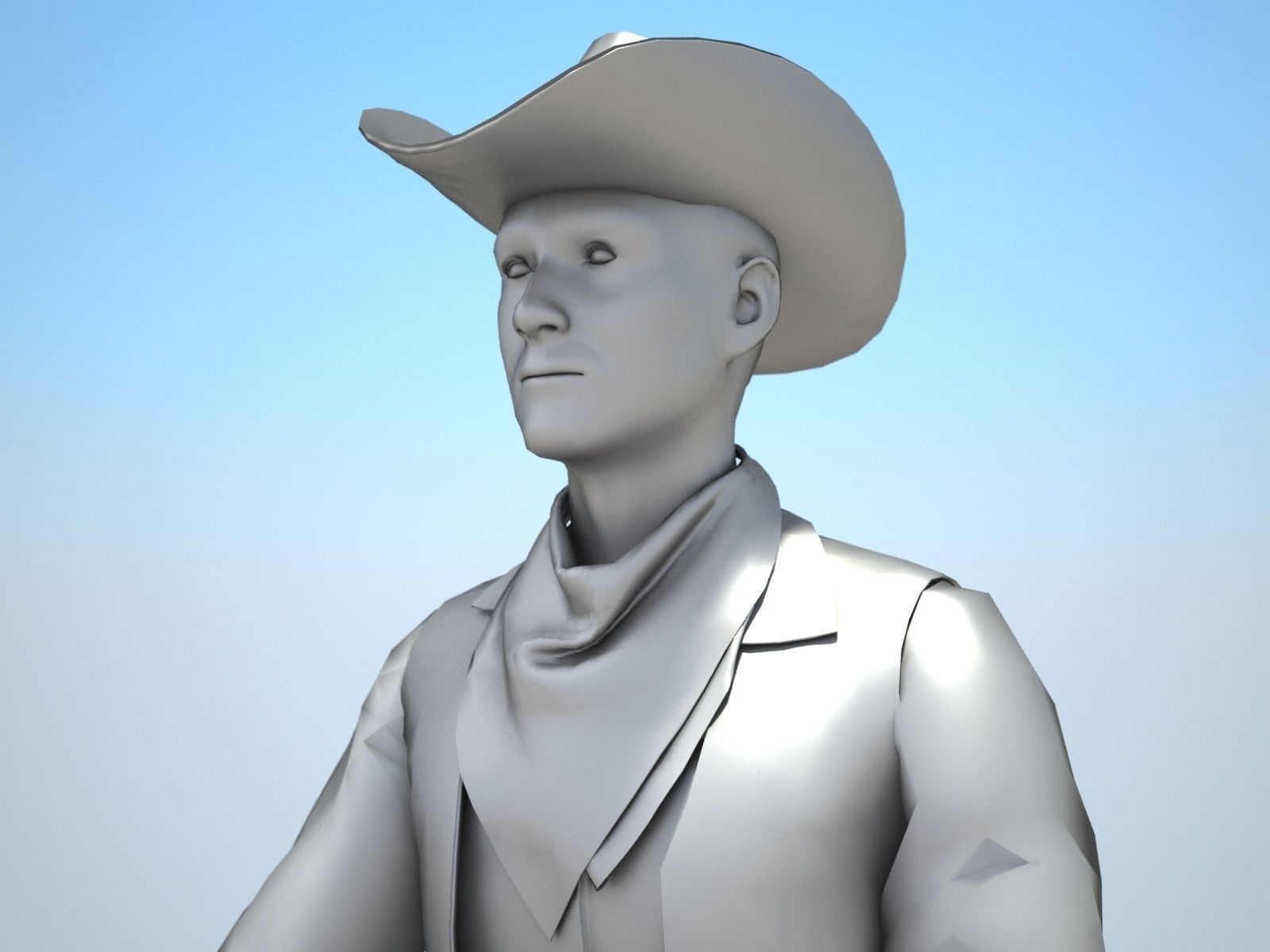 Cowboy on the Horse 3D model_12