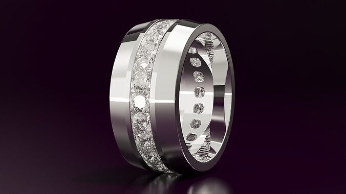 channel set cushion square eternity band N05 54EU size 3D print model