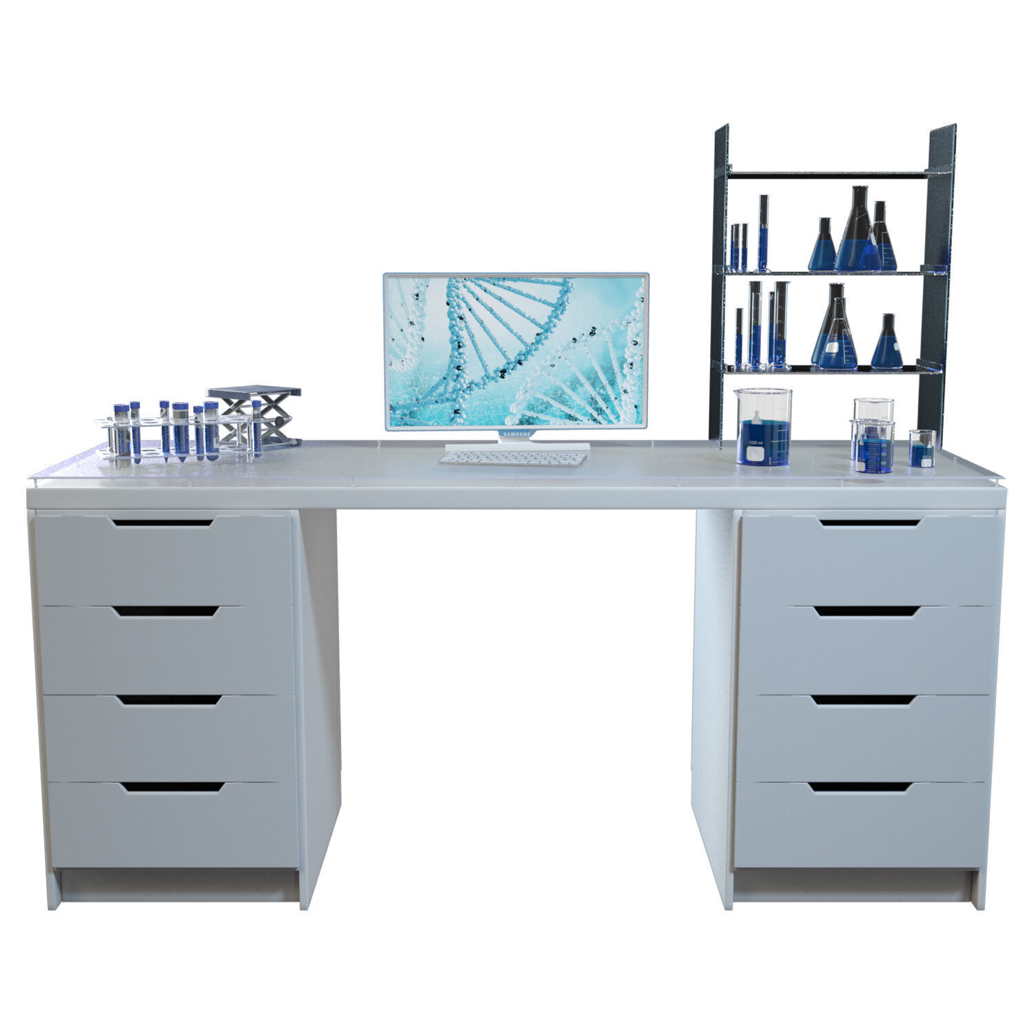 Laboratory Workplace Low-poly 3D model_2