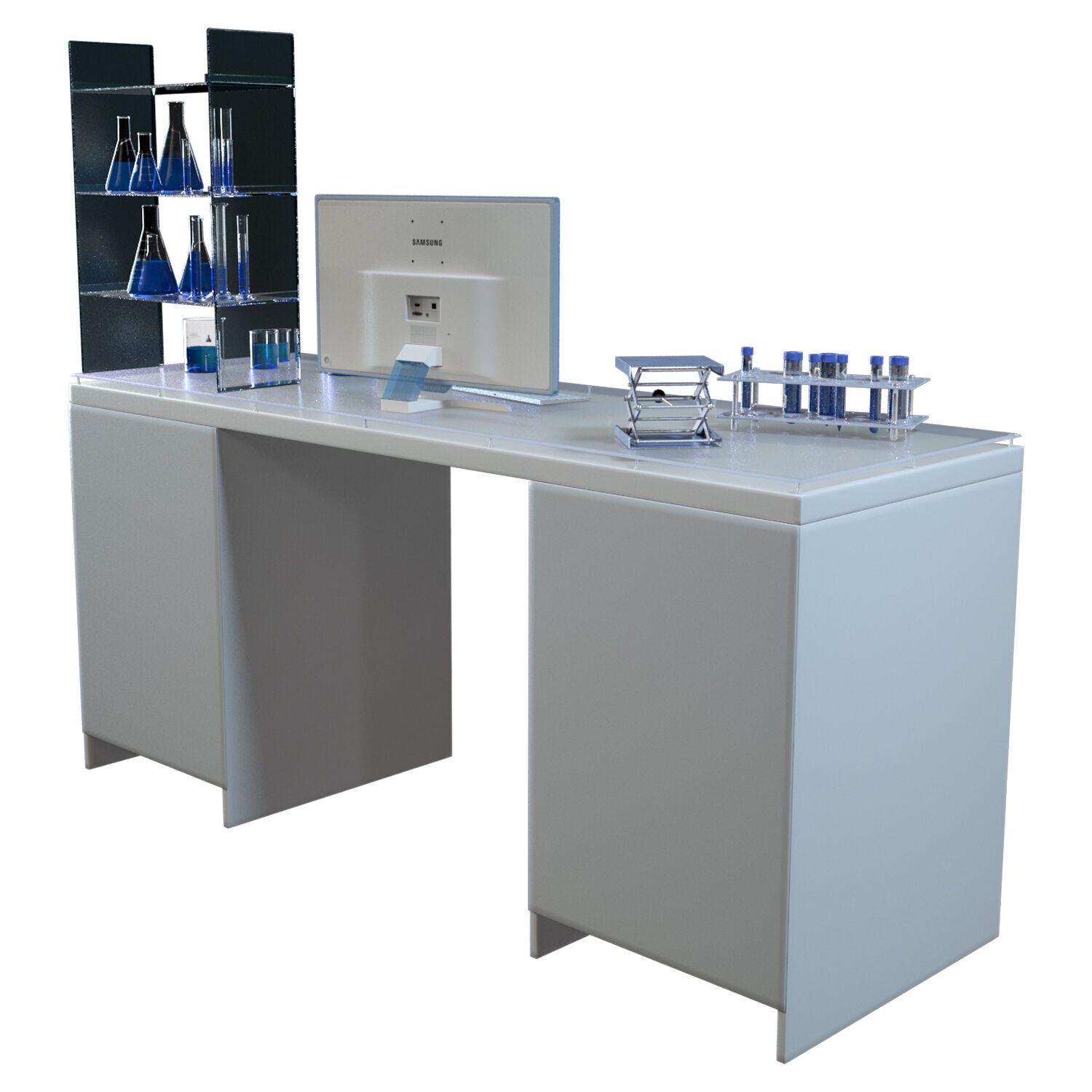 Laboratory Workplace Low-poly 3D model_3