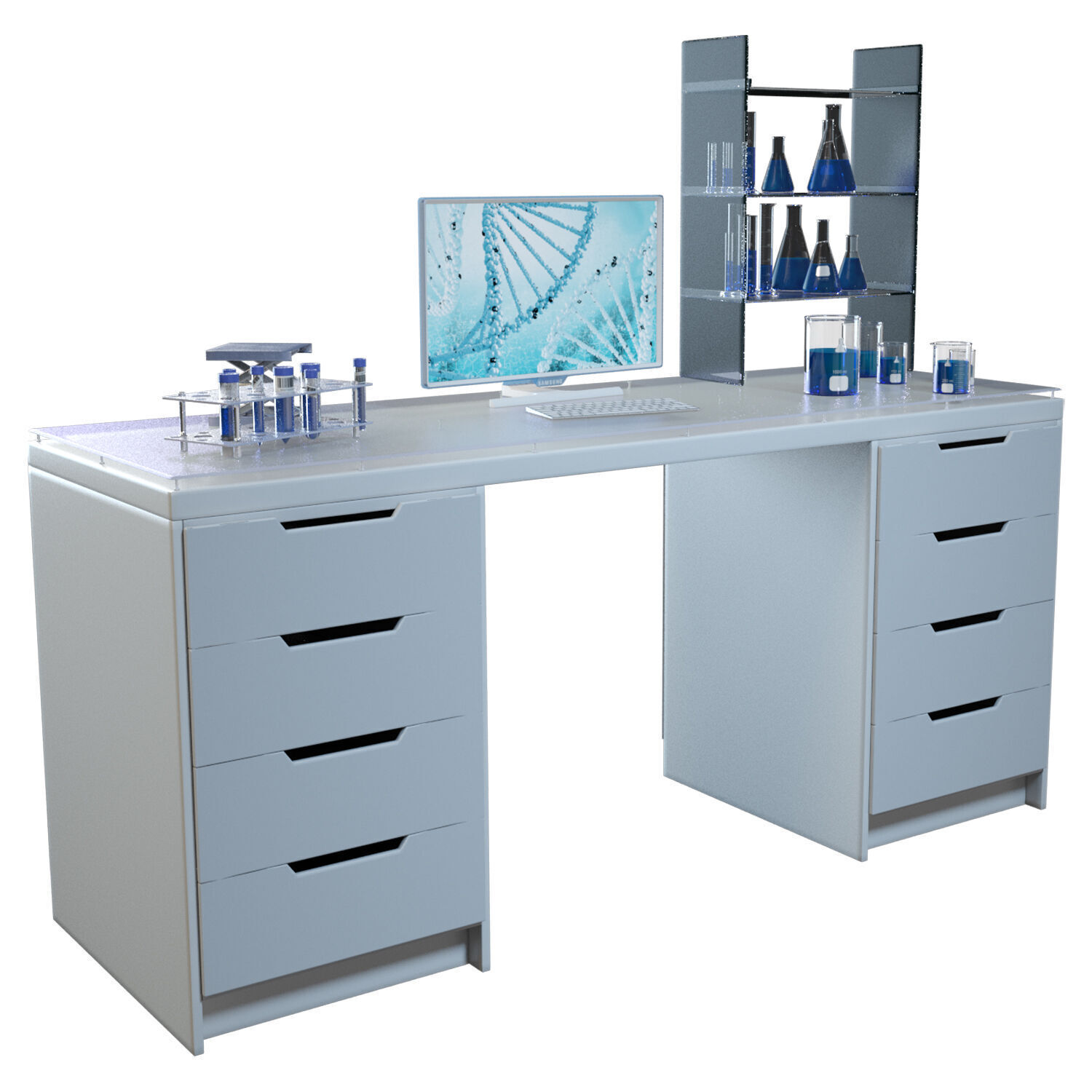 Laboratory Workplace Low-poly 3D model_1
