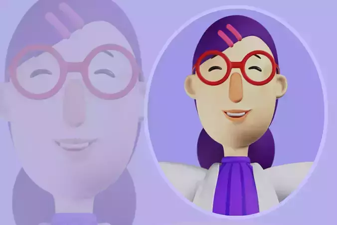 Stylized 3D Female Doctor Character - Cartoon Medical Woman