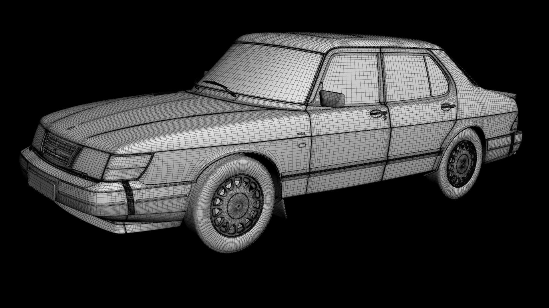 SAAB 900 4-door 3D model_14